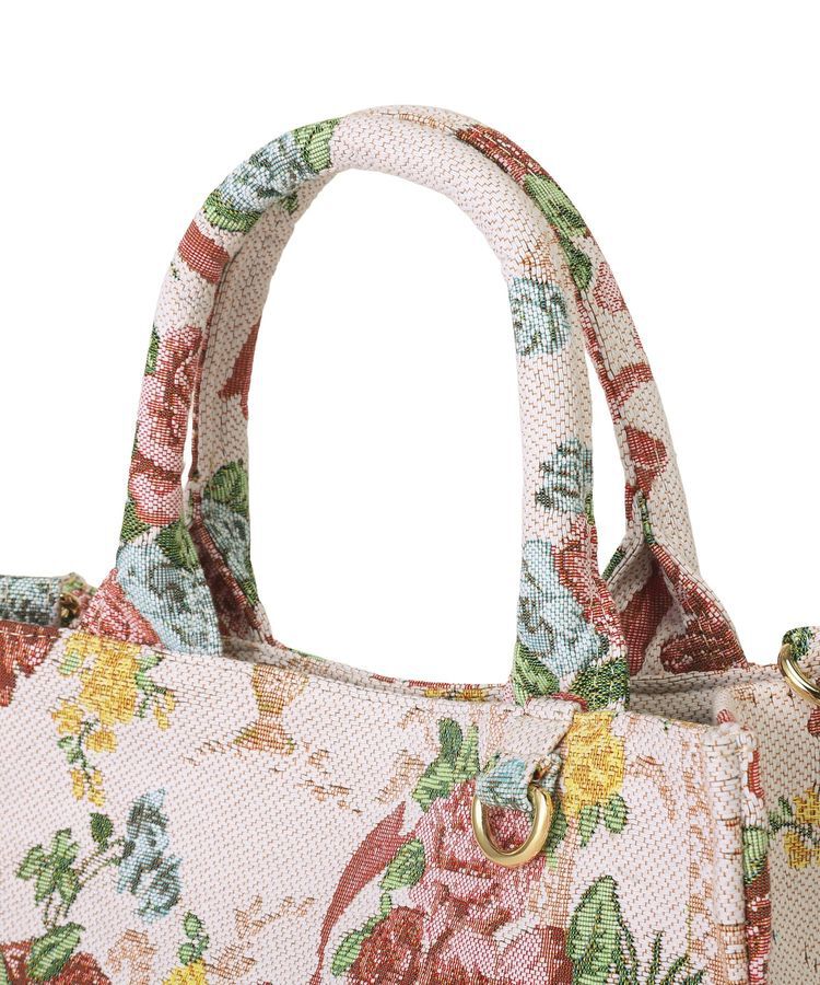 Maison de FLEUR「フラワーガーデン柄ゴブラン2Wayスクエアトート」|ハンドバッグ|