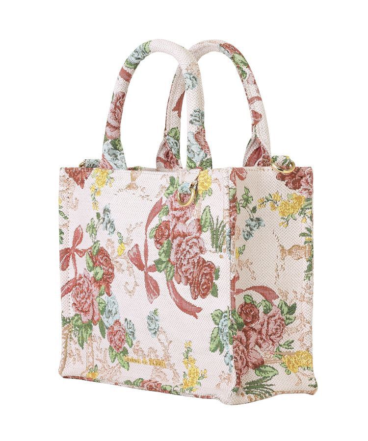 Maison de FLEUR「フラワーガーデン柄ゴブラン2Wayスクエアトート」|ハンドバッグ|