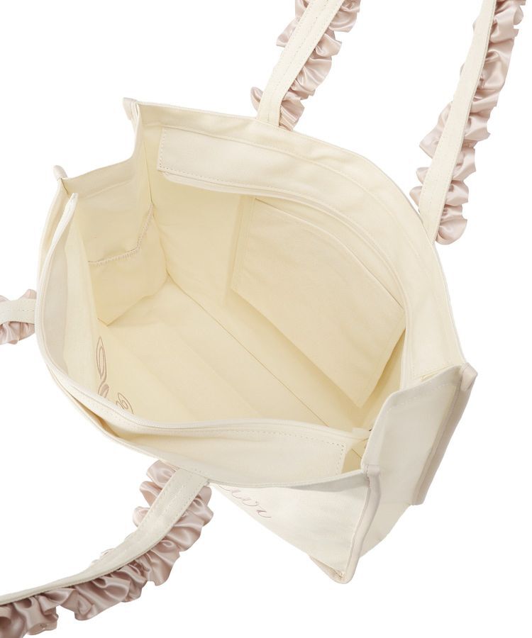 Maison de FLEUR「ロゴ刺繍フリルハンドル帆布キャリーオンバッグ」|トートバッグ|