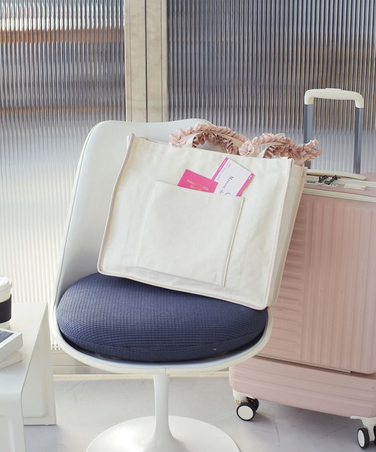 Maison de FLEUR「ロゴ刺繍フリルハンドル帆布キャリーオンバッグ」|トートバッグ|