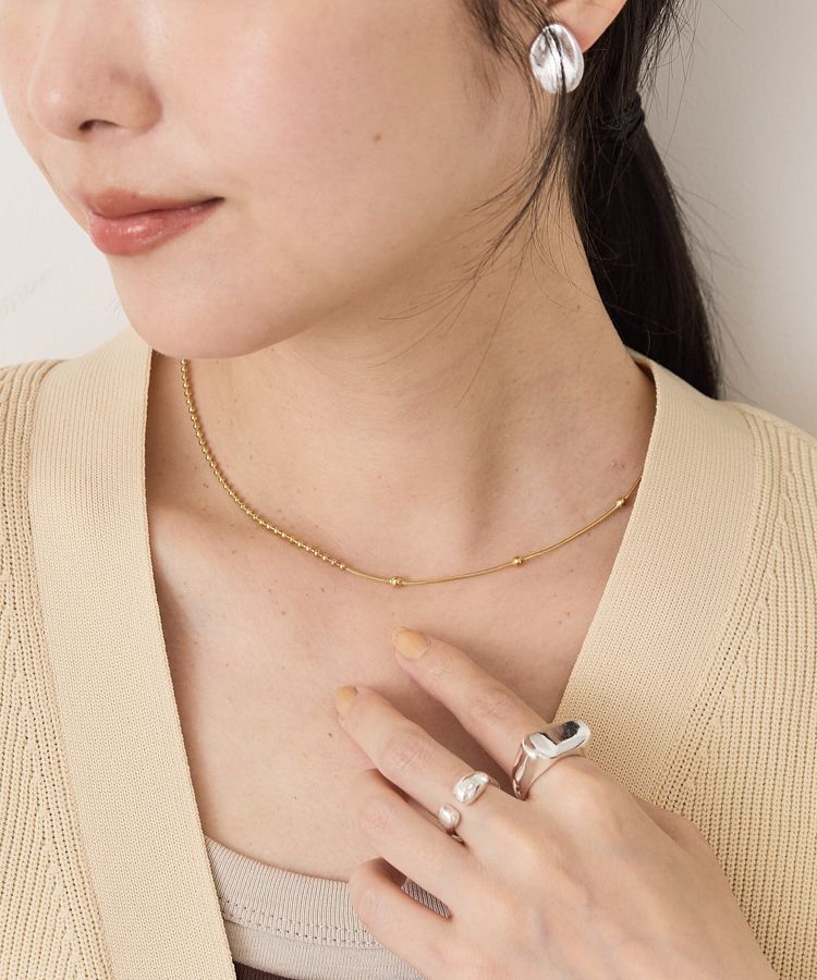 AMERICAN HOLIC「【ステンレス】スイッチドボールチェーンネックレス」|ネックレス|Gold