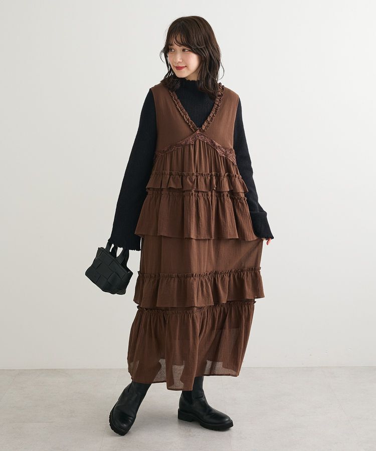 Green Parks「■ESCAR レース&times;コットンティアードワンピース」|ワンピース|