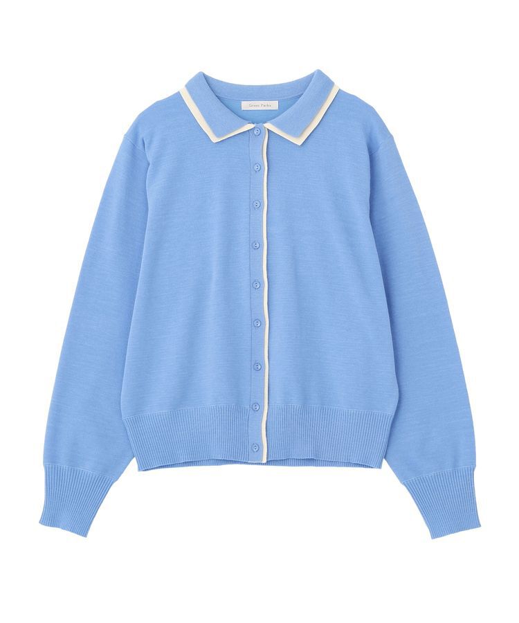 Green Parks「ここちニット衿付き配色プルオーバー」|ニット・セーター|