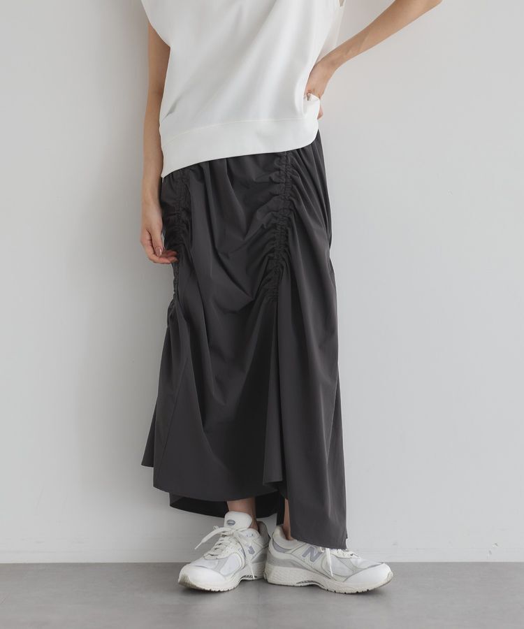 GARAGE OF GOOD CLOTHING「アシメギャザーロングスカート」|スカート|Gray