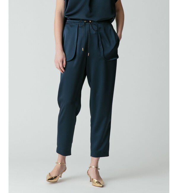 allureville「サテンイージーパンツ」|その他|ネイビー