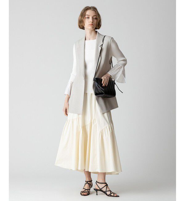 allureville「【セットアップ対応可能】麻調カルゼサイドオープンジレ」|ベスト・ジレ|