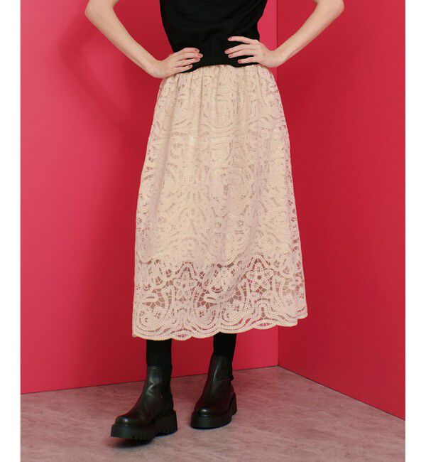 LOULOU WILLOUGHBY「【LOULOU WILLOUGHBY】モール刺繍スカート」|スカート|アイボリー