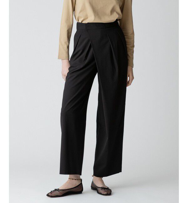 allureville「【セットアップ対応可能】トロピカルアシメタックパンツ」|チノ|ブラック