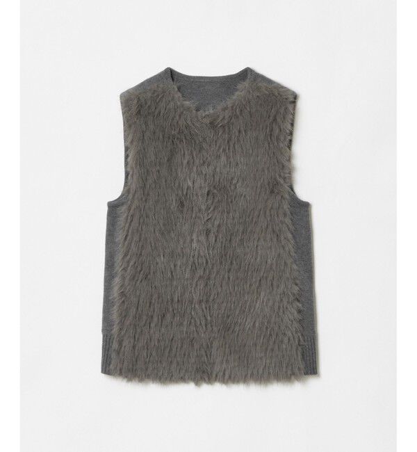 allureville「ジャガードフェイクファーコンビニットジレ」|ベスト・ジレ|
