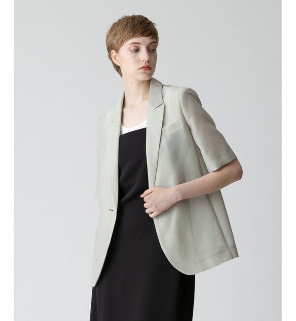 allureville「シアーハーフスリーブシングルジャケット」|テーラードジャケット|