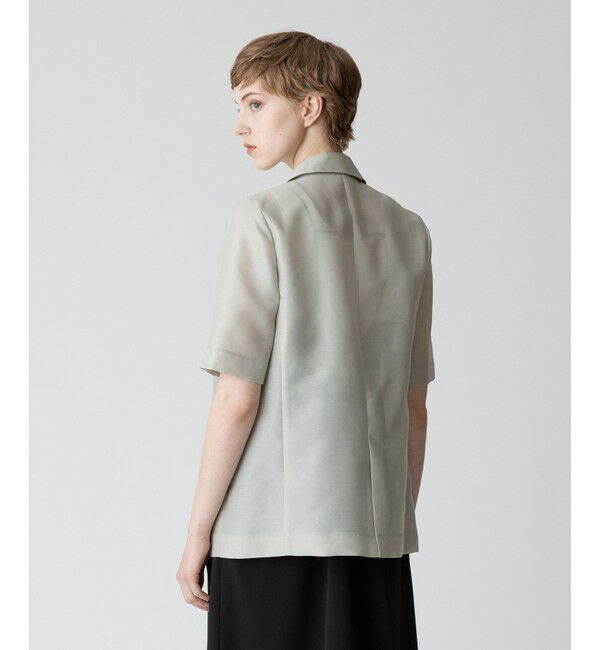 allureville「シアーハーフスリーブシングルジャケット」|テーラードジャケット|