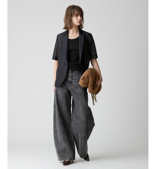 allureville「シアーハーフスリーブシングルジャケット」|テーラードジャケット|