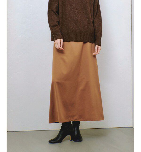 allureville「ソフトサテンバックフリルナロースカート」|スカート|