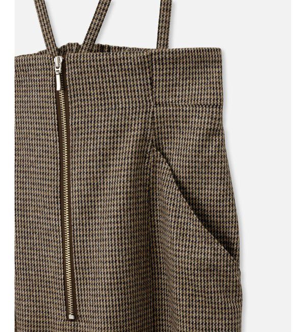 allureville「【セットアップ対応可能】ガンクラブチェックジップスカート」|タイト|