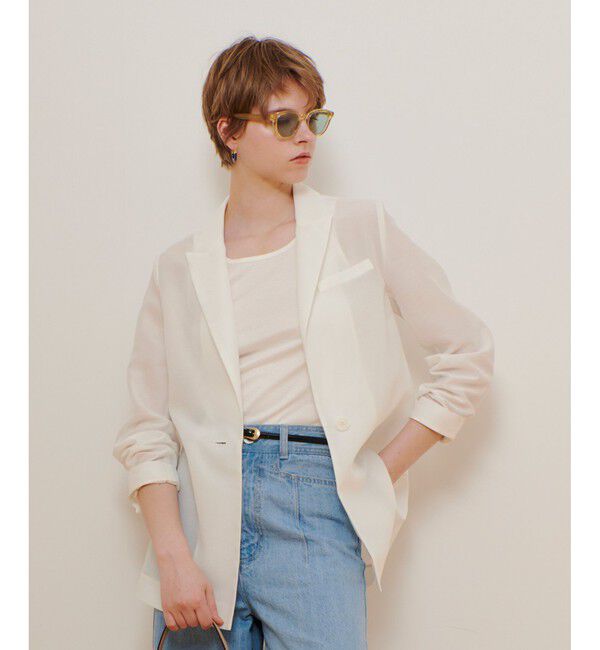 allureville「ライトオーガンジーシアージャケット」|テーラードジャケット|