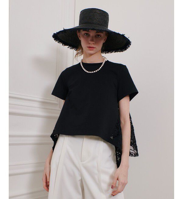 LOULOU WILLOUGHBY「【LOULOU WILLOUGHBY】レースドッキングプルオーバーブラウス」|Tシャツ・カットソー|