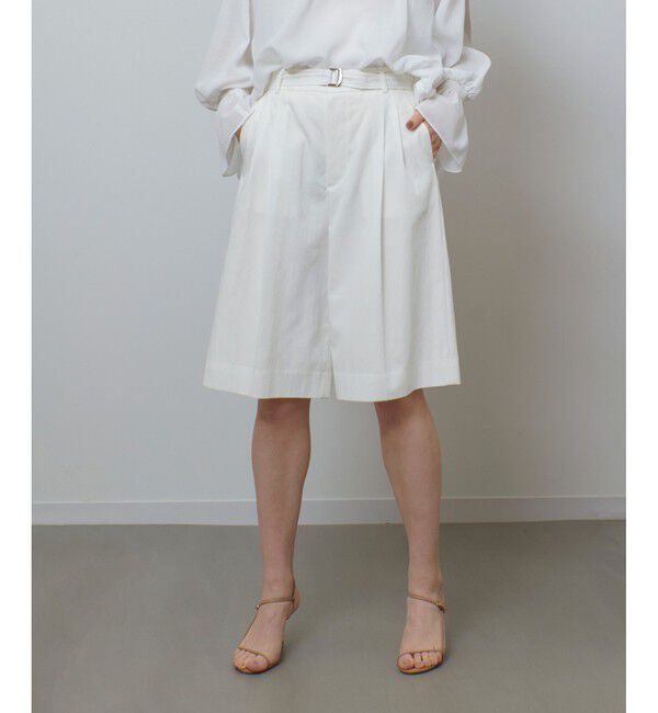 allureville「ナイロンドライツイルハーフパンツ」|キュロット|ホワイト