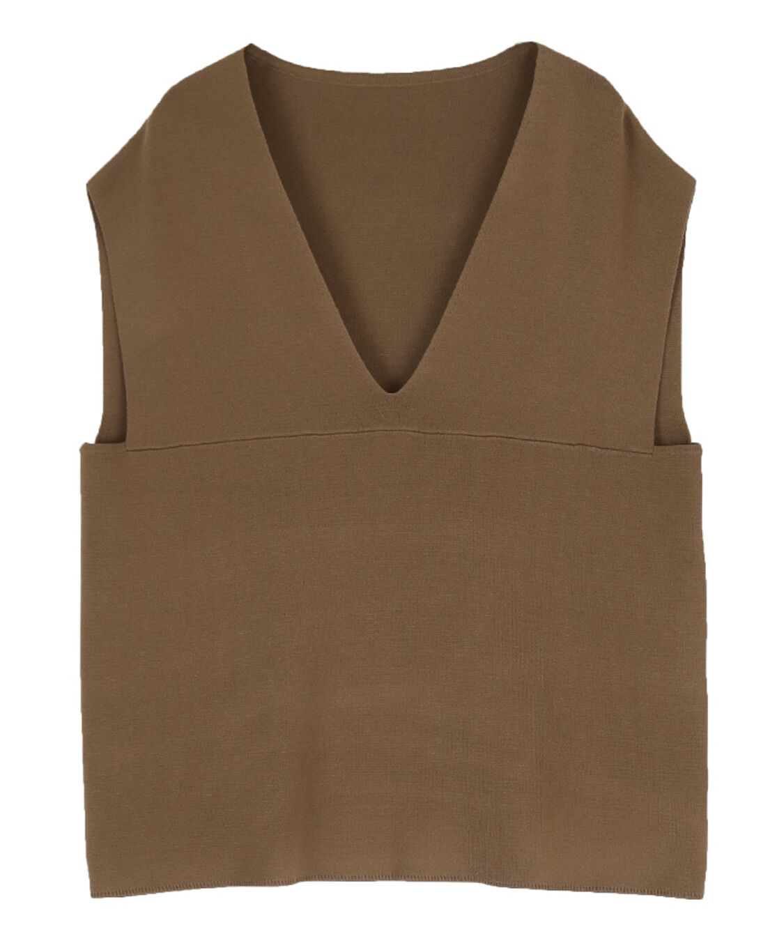 titivate「深Vネックニットベスト」|ニット・セーター|ブラウン