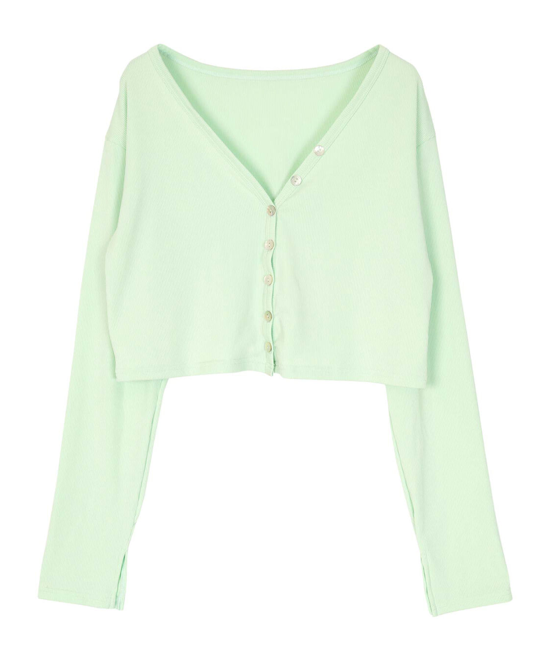 SEA DRESS「スリットスリーブ細リブラッシュカーディガン」|ビキニトップス|ミントグリーン