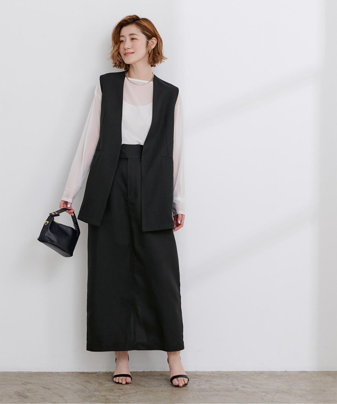 ur's「リネンライクサイドベルトデザインタイトスカート」|スカート|