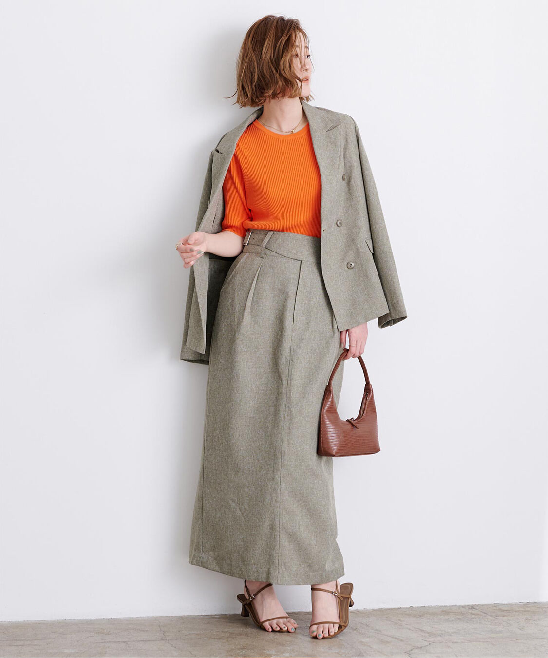 ur's「リネンライクサイドベルトデザインタイトスカート」|スカート|