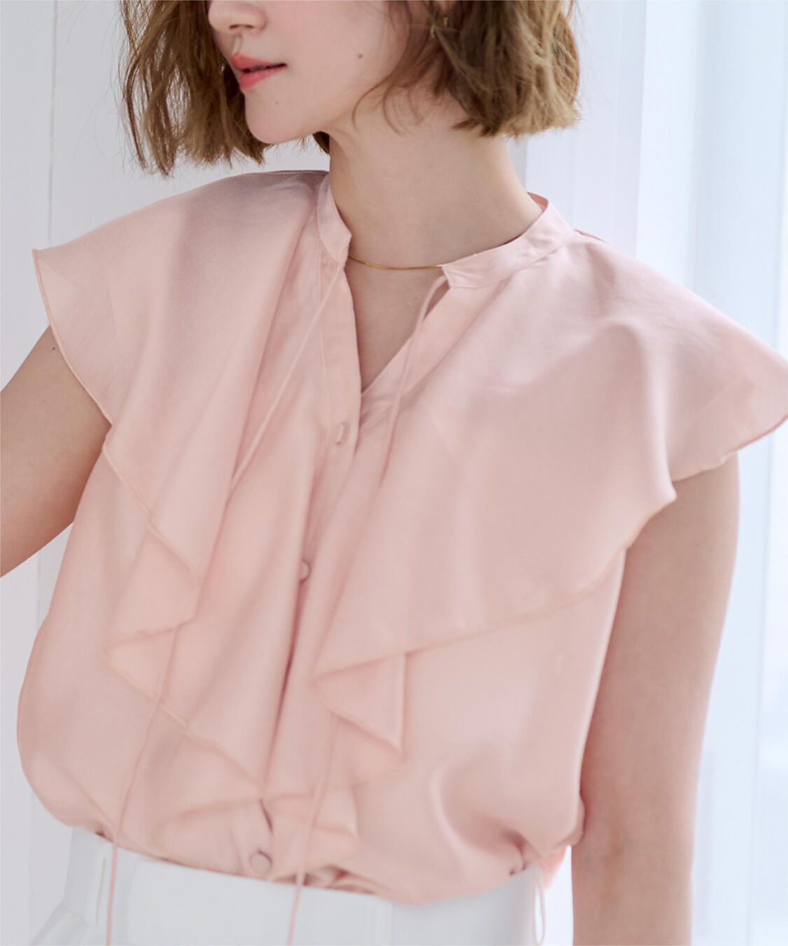 ur's「ラッフルデザインフレンチスリーブブラウス」|シャツ・ブラウス|