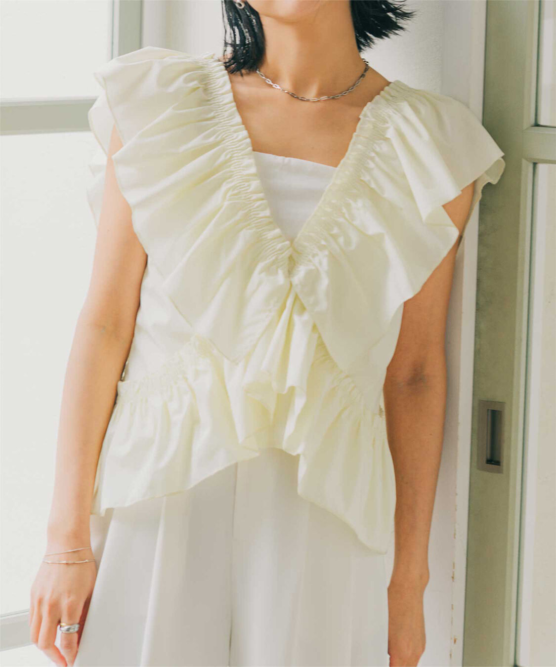 ur's「【うえむらあやのさんコラボアイテム】マルチwayフリルトップス」|シャツ・ブラウス|