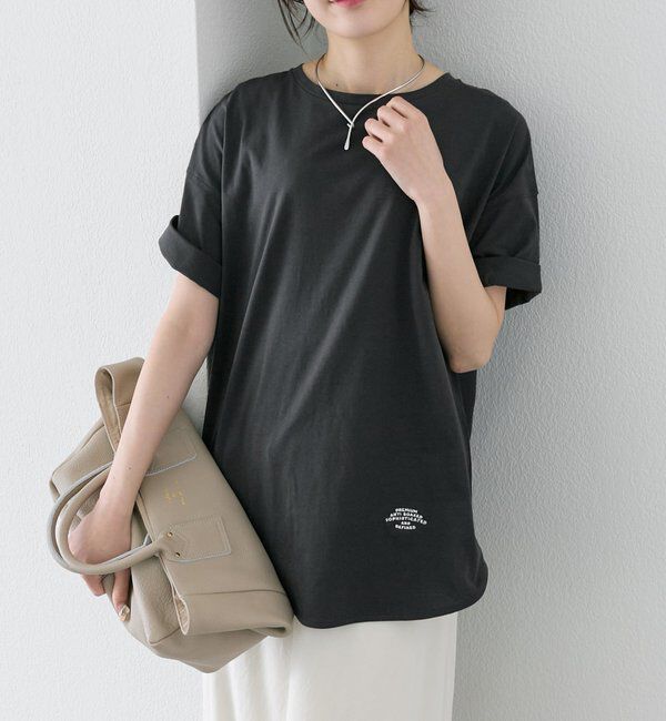  「【汗ジミ防止加工】ワンポイントロゴ刺繍Tシャツ」|プルオーバー|スミクロ