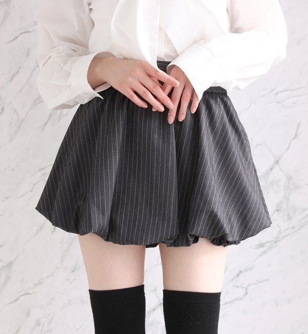  「【SMサイズ展開あり】バルーンミニスカート」|スカート|グレー
