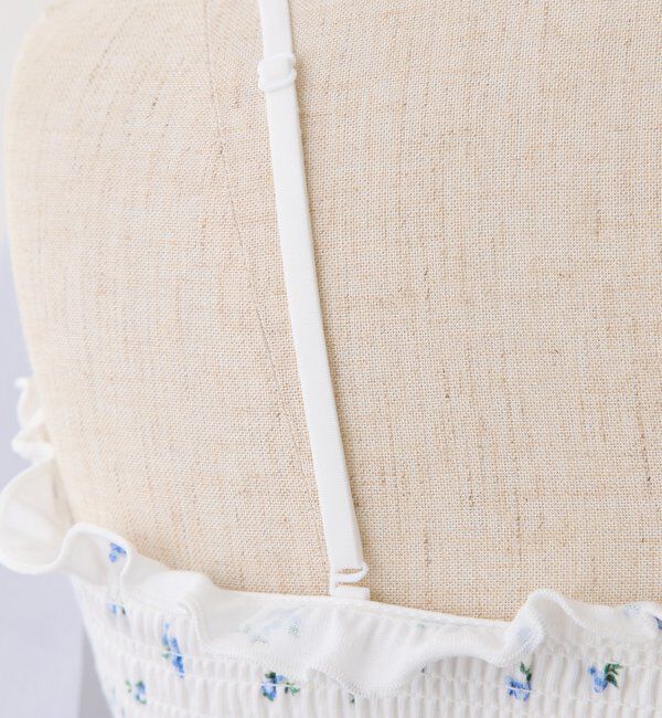  「肩リボン取り外し可能カップ付きシャーリングインナー」|プルオーバー|