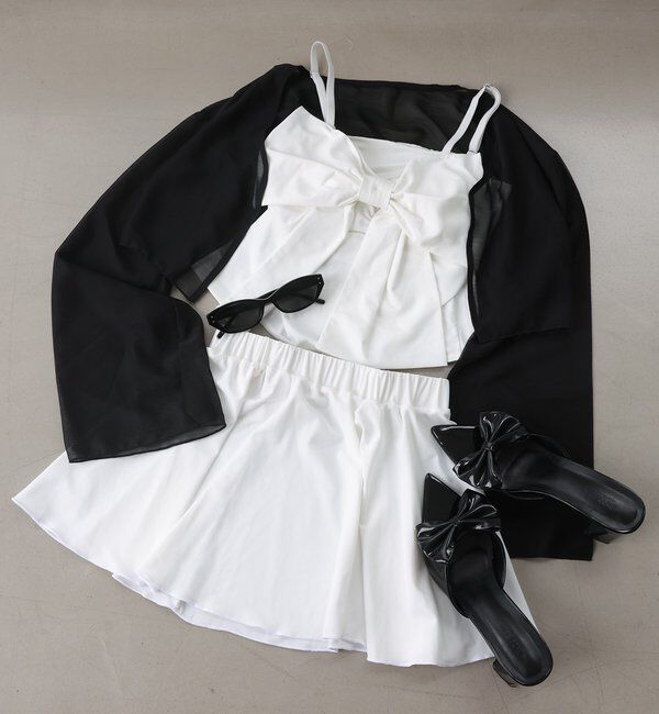  「swimwear/フロントリボン羽織りSET(4点セット)」|その他|