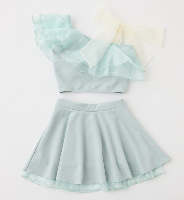  「swimwear/肩リボンワンショル+フレアミニスカート(3点セット)」|その他|