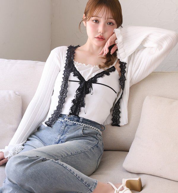  「レース付きニットビスチェ」|ニット・セーター|