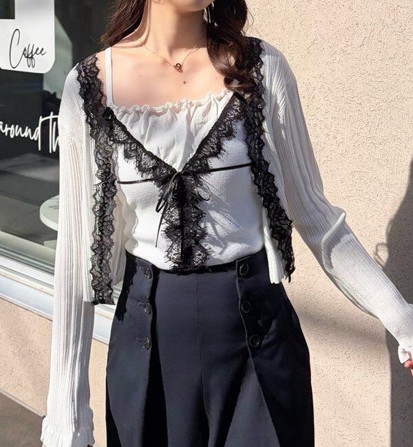  「レース付きニットビスチェ」|ニット・セーター|