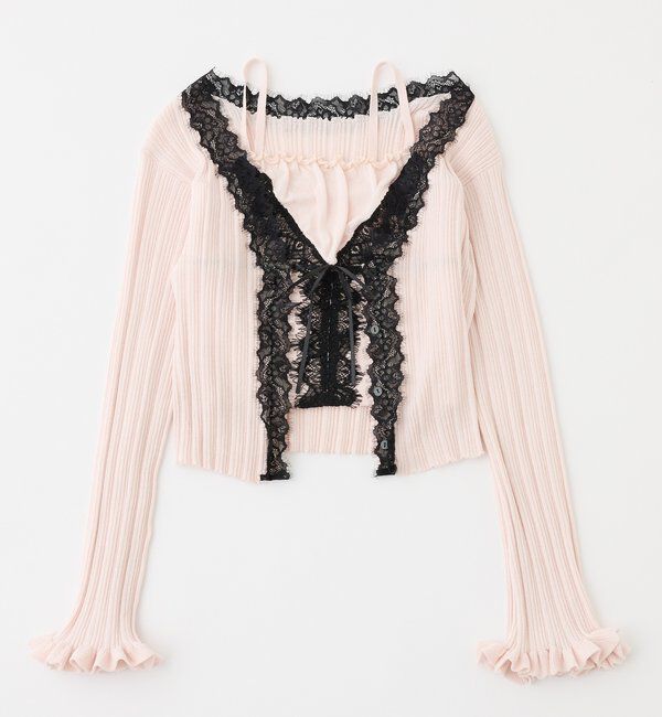  「レース付きニットビスチェ」|ニット・セーター|