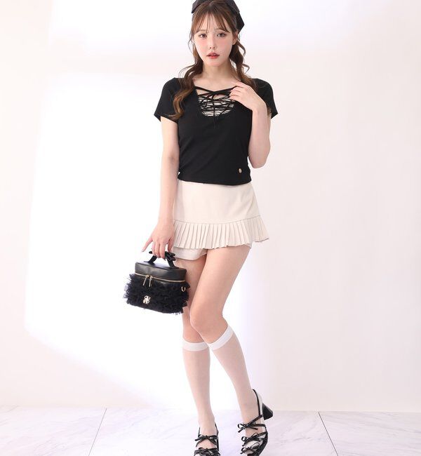  「【SMサイズ展開あり】細プリーツスカパン」|スカート|