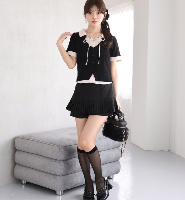  「【SMサイズ展開あり】細プリーツスカパン」|スカート|