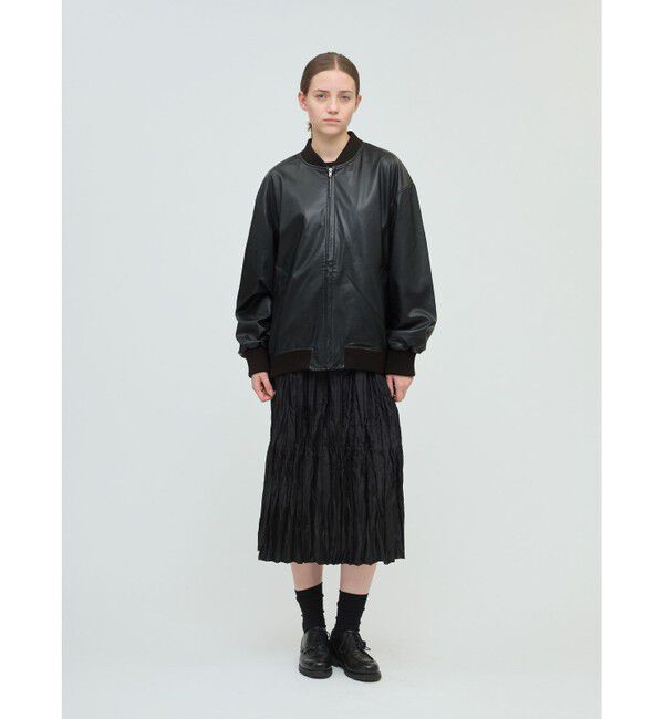 mizuiro ind「mizuiro ind サテンワッシャープリーツスカート」|スカート|