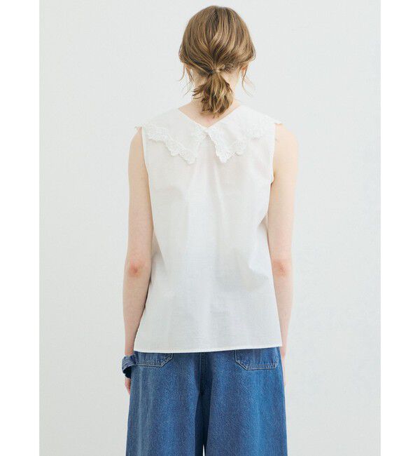 MARMARMAR「MARMARMAR レースカラーノースリーブシャツ」|シャツ・ブラウス|