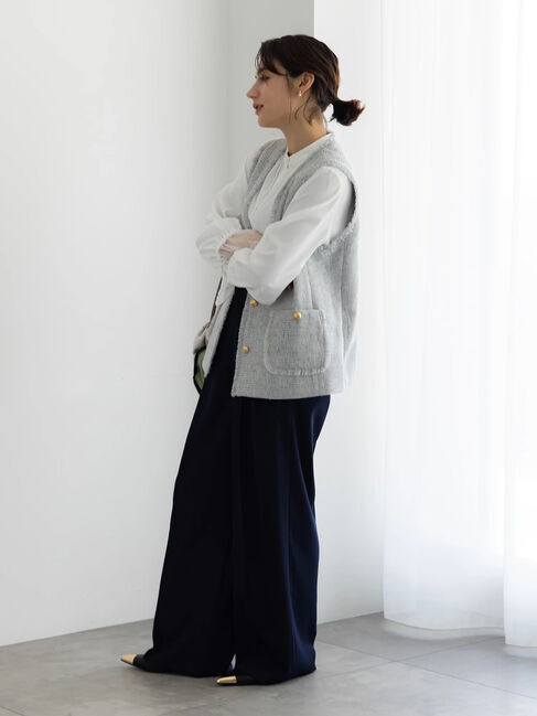 Te chichi「【セレモニーアイテム】ツイードVネックジレ」|ダウンベスト・ベスト|