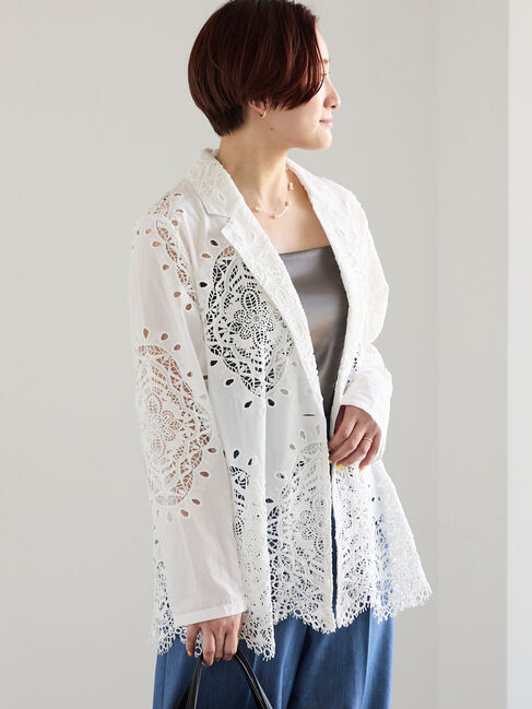 Te chichi「ケミカルレースコットンジャケット」|その他|オフホワイト