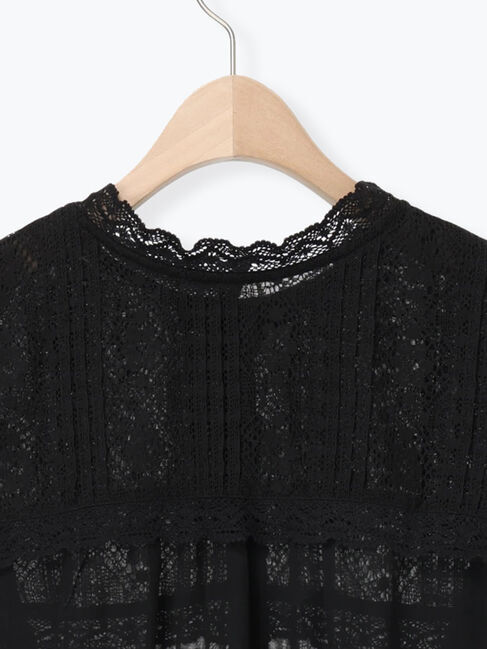 Samansa Mos2「裾フリルティアードレースブラウス」|シャツ・ブラウス|