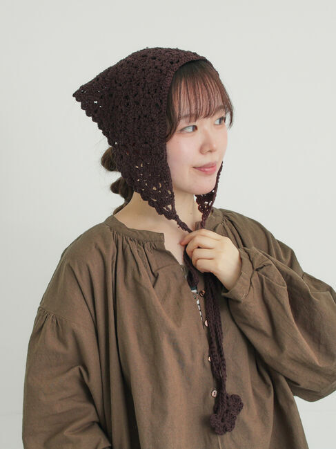 Samansa Mos2「お花モチーフバブーシュカ」|その他|ダークブラウン