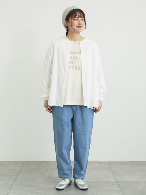 Samansa Mos2「スクエア刺繍バンドカラーブラウス」|シャツ・ブラウス|