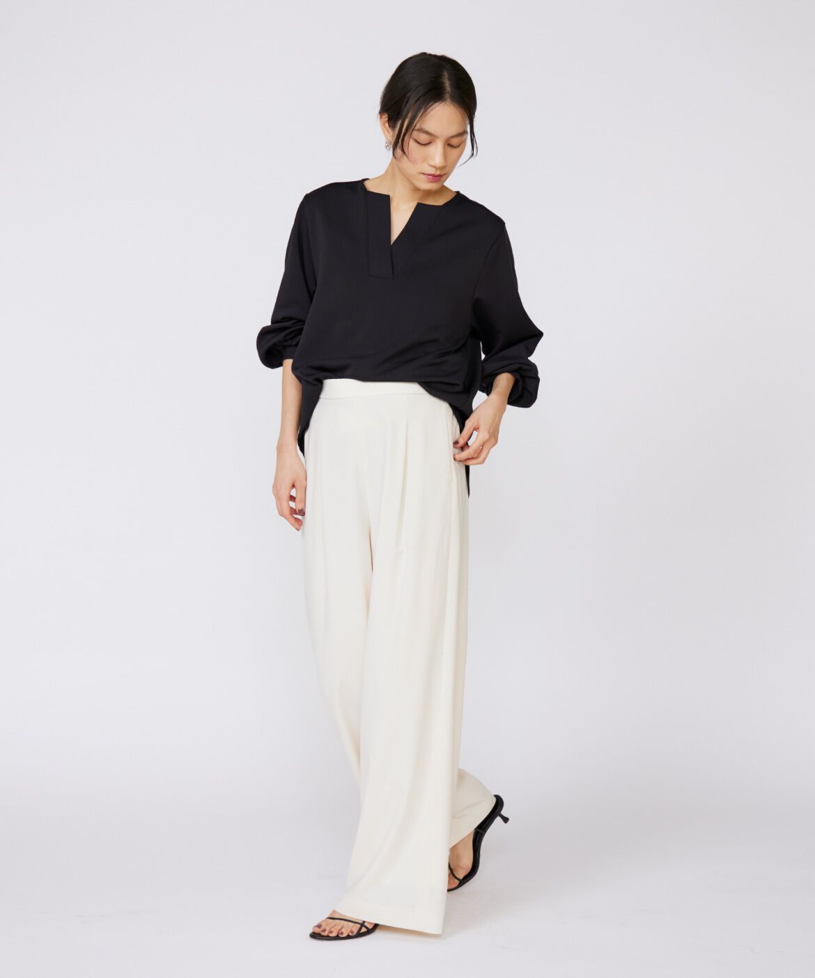 INED「《大きいサイズ》イージーワイドパンツ」|その他|