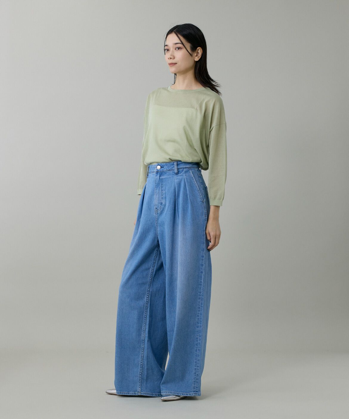 INED「INED別注 ツータックワイドデニム Lemongrass《Healthy DENIM》」|デニム|