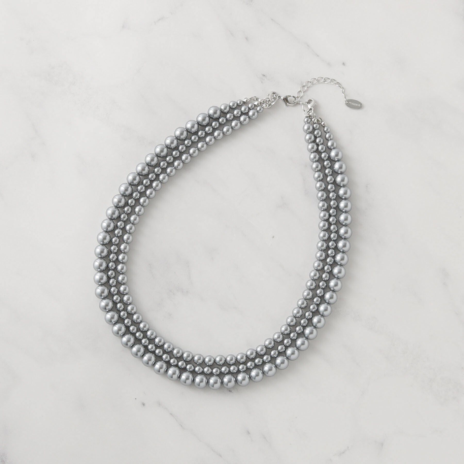 UNTITLED「【セレモニー対応】レイヤードフェイクパール」|ネックレス|グレー(012)