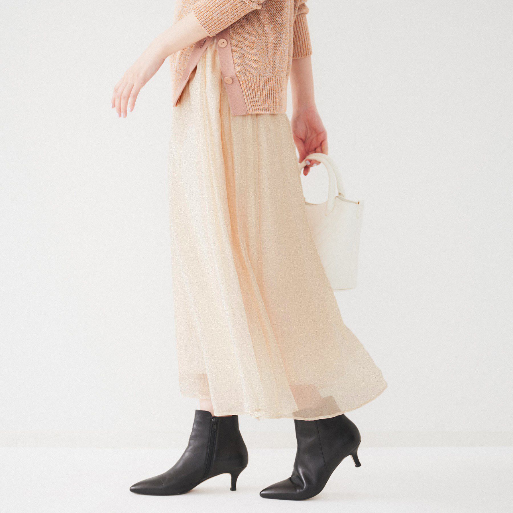 UNTITLED「【後ろウエストゴム/洗える】シアーローンロングスカート」|スカート|