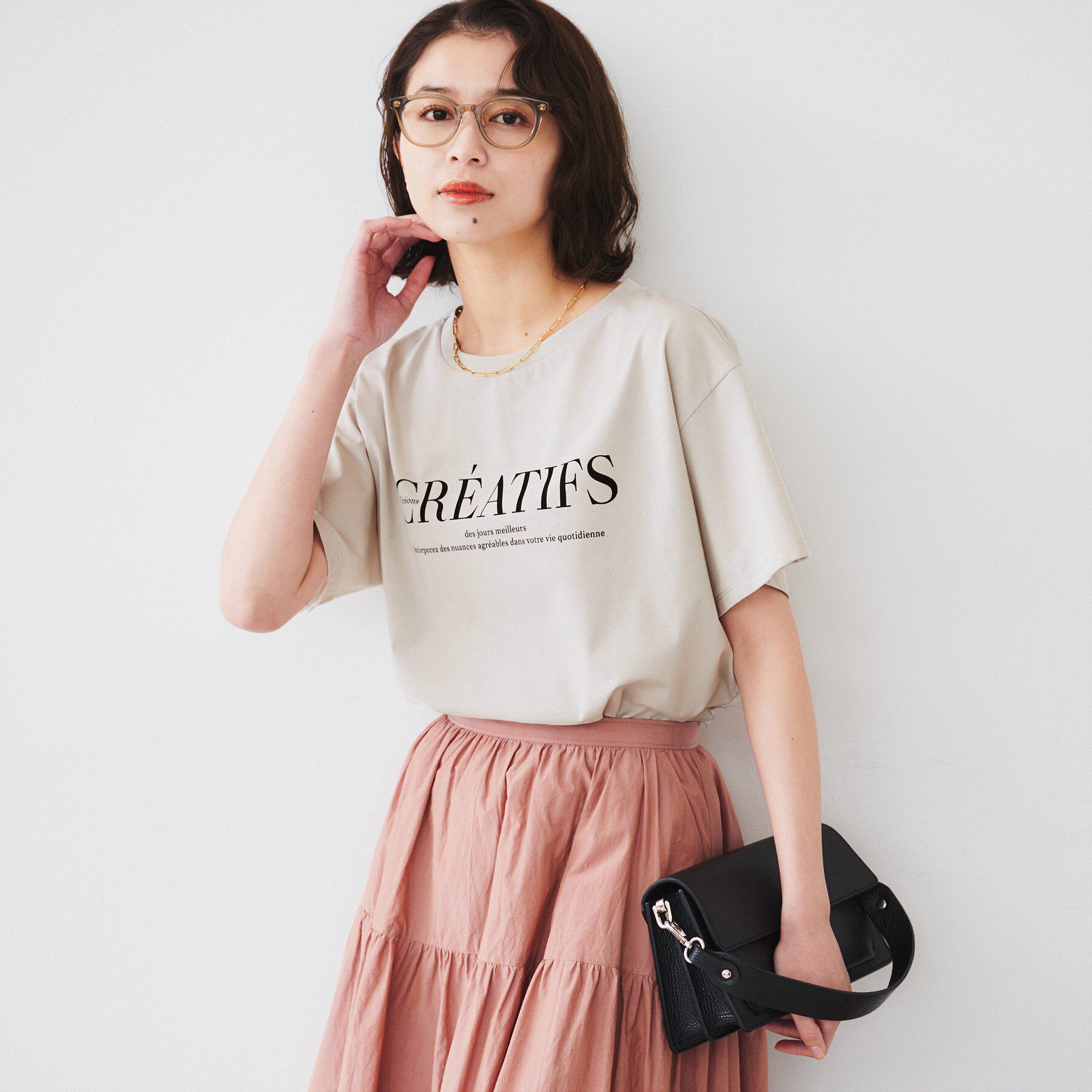 UNTITLED「ロゴTシャツ」|Tシャツ・カットソー|グレージュ(150)