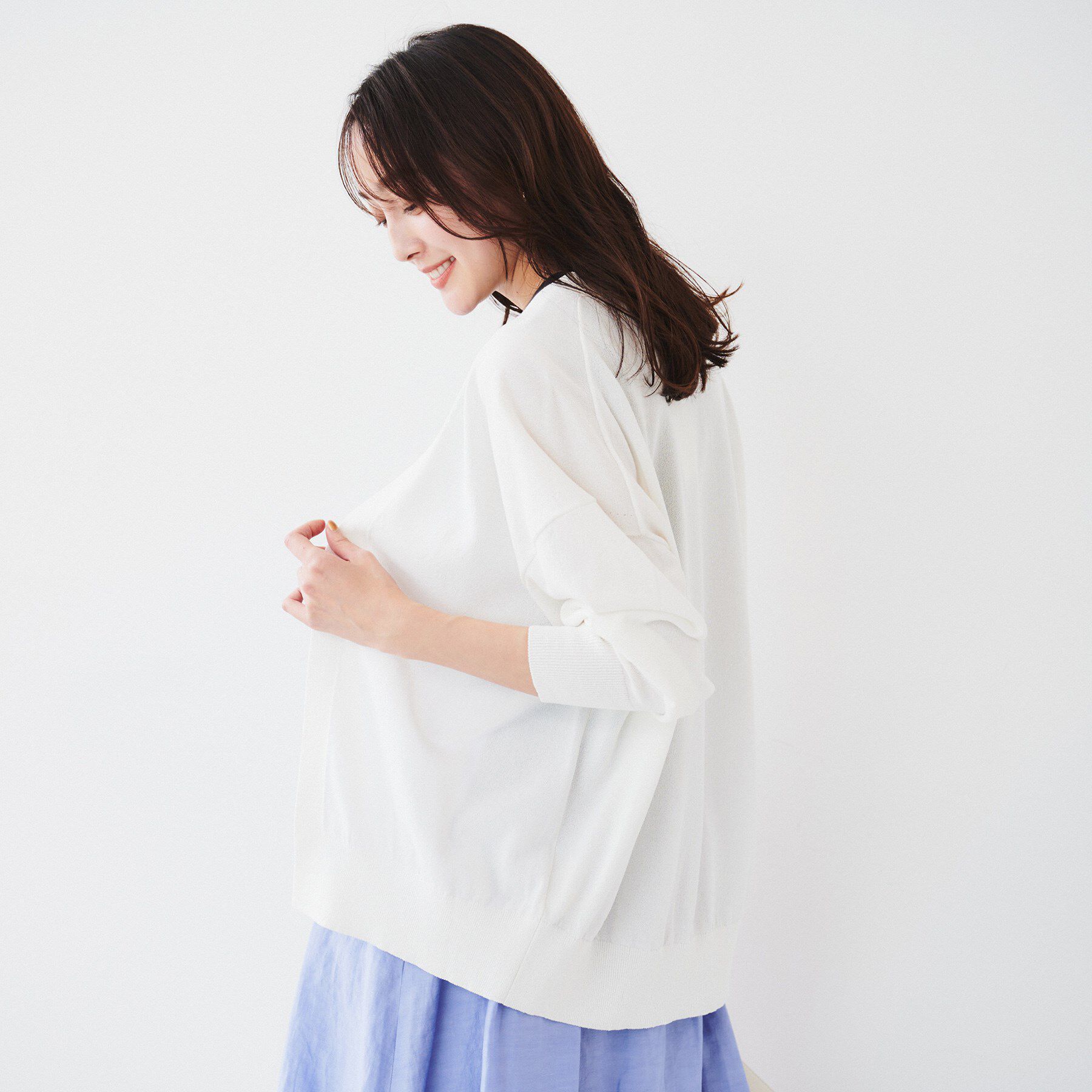 UNTITLED「【体型カバー/通勤/冷房対策】釦レスカーディガン」|カーディガン|